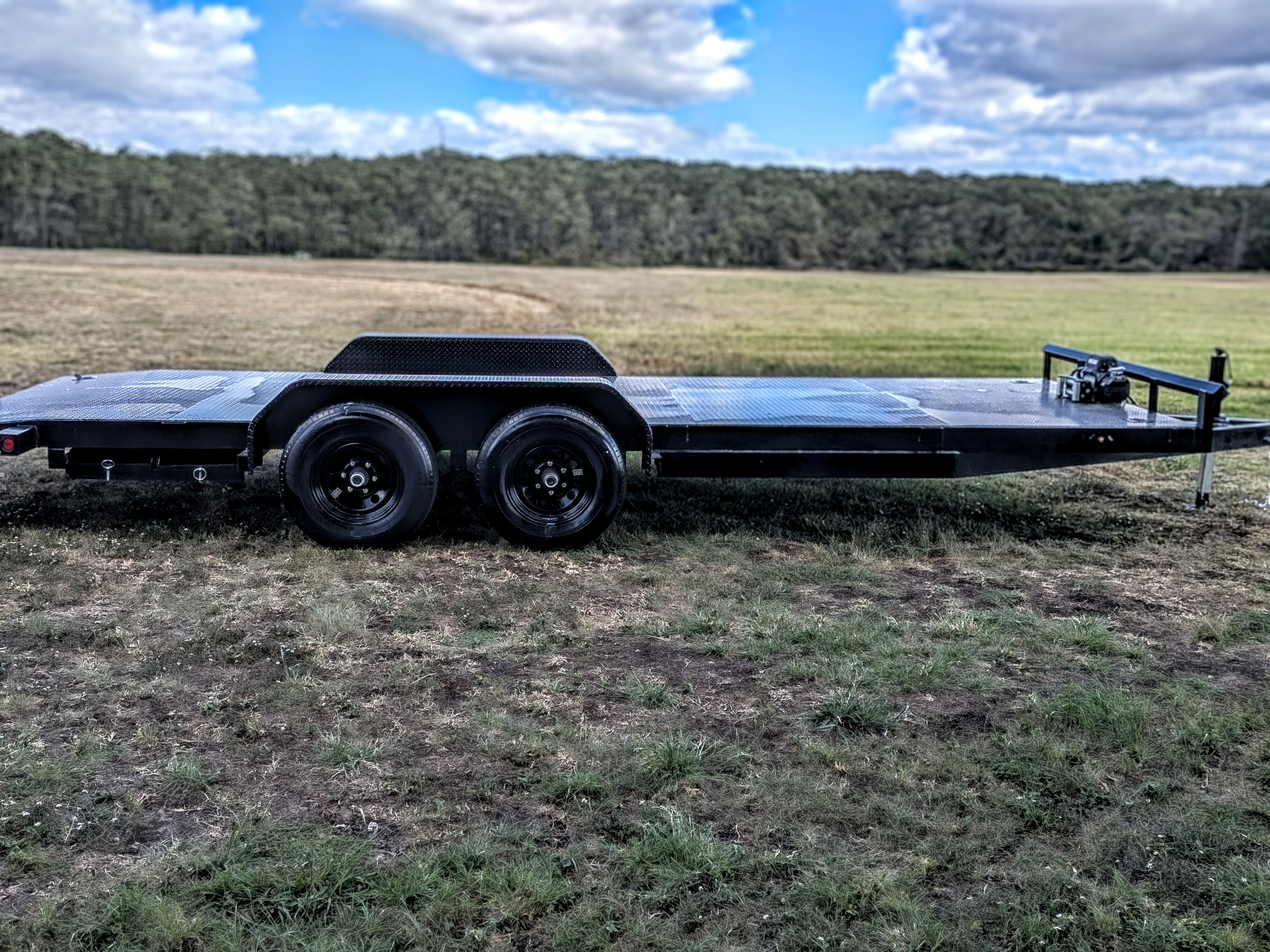 Professional car hauler trailer rental in Crowley, TX - 20 foot steel deck trailer for equipment transport
